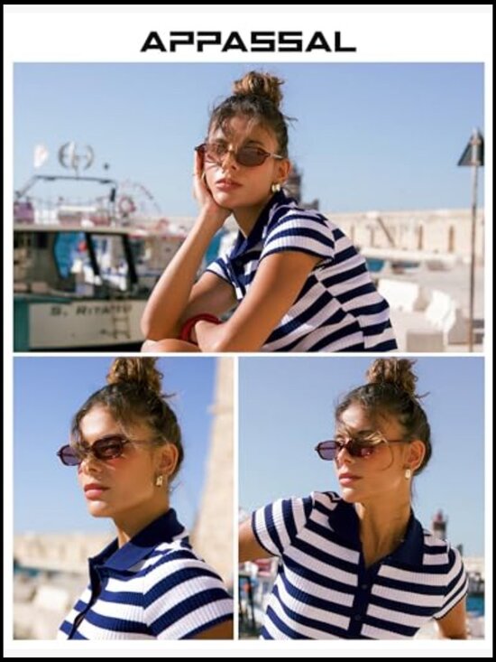 Retro Rectangle Sunglasses Polarized UV Protection Plastic Frame main image 5
